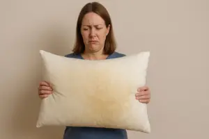 yellow stained pillow